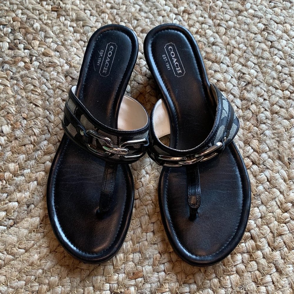 Black Coach Sandals